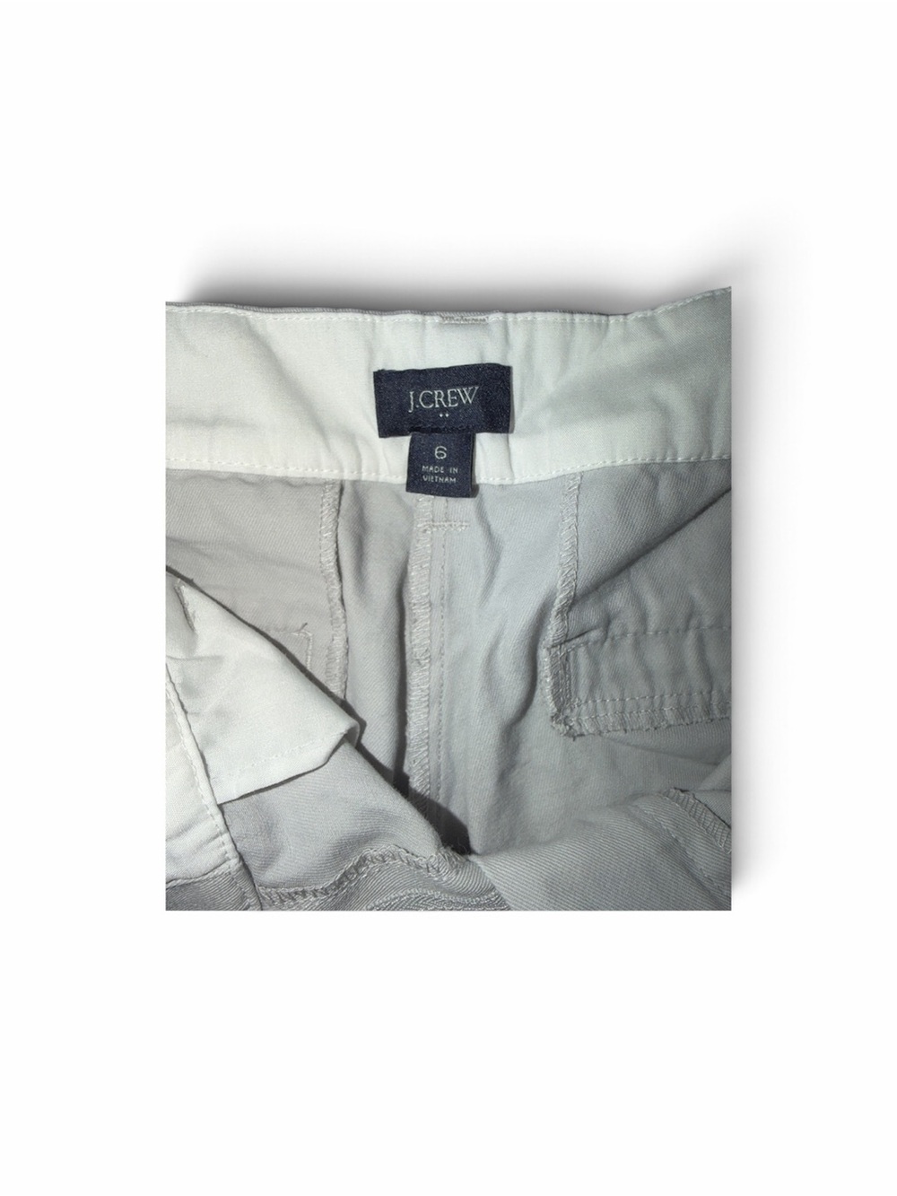 J. Crew Women's Cream Cotton Roll-Cuff Shorts - Picture 2 of 2